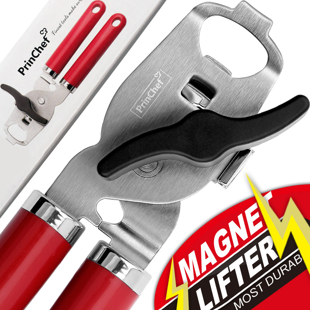 PrinChef Can Opener with Magnet, No Trouble Lid Lift Manual Can