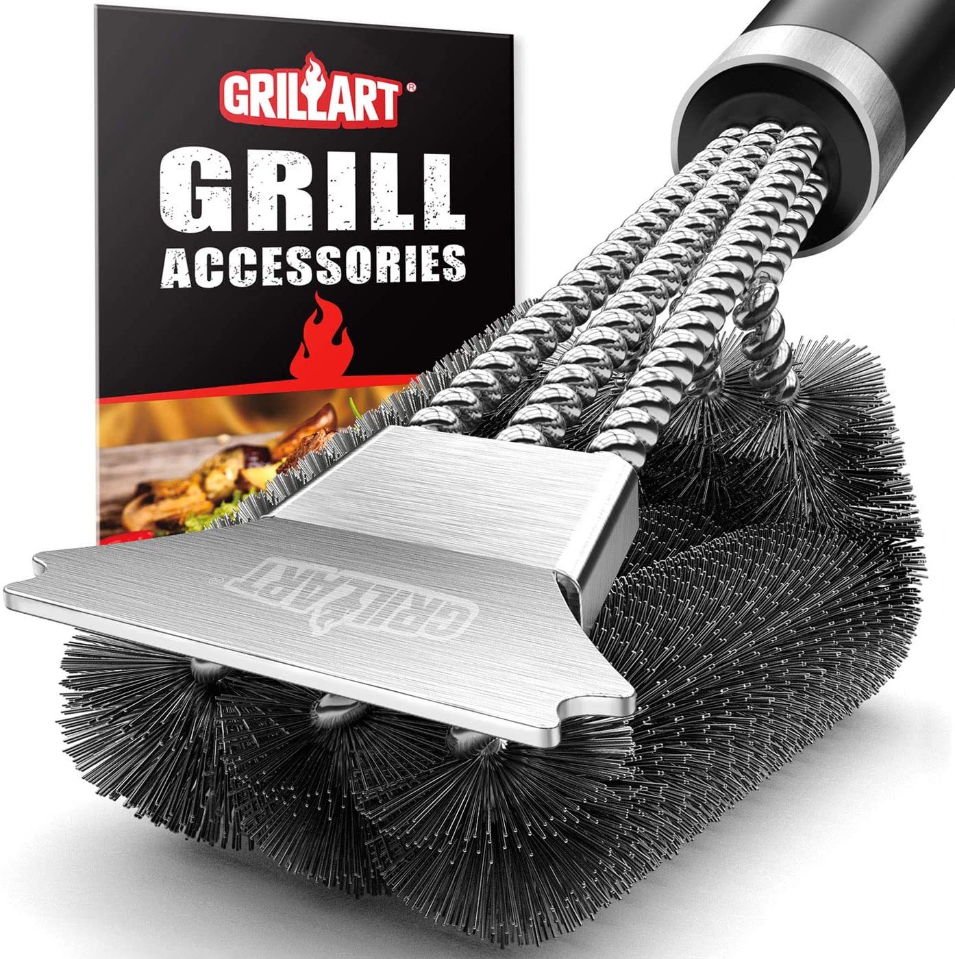 Grill Brush and Scraper - Grill Cleaner Brush Grill Accessories for Ou –  Alpha Grillers