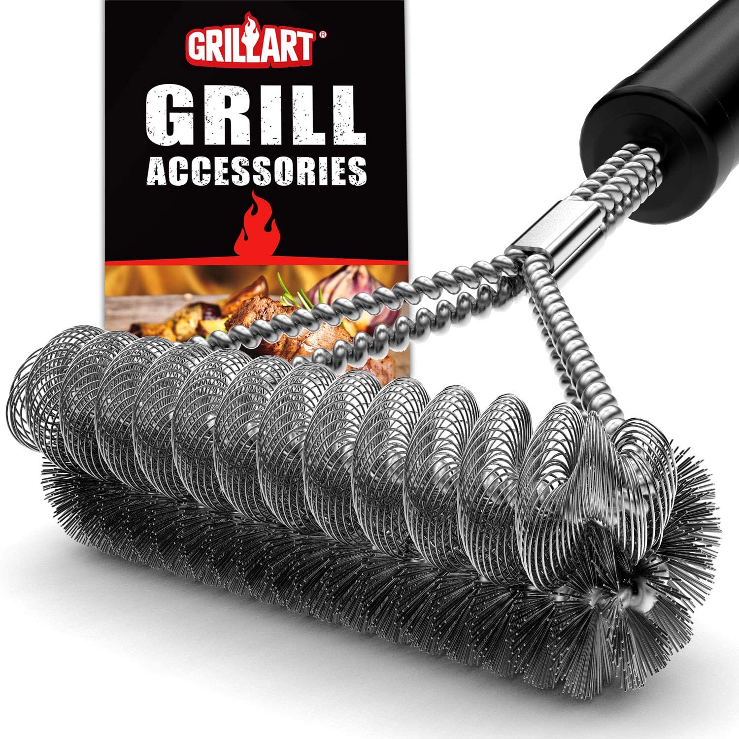 Grill Brush And Scraper, Extra Strong Bbq Cleaner Accessories, Stainless  Steel Wire Grill Cleaning Brush, Safe Wire Bristles Barbecue Triple  Scrubbers Cleaning Brush For Gas/charcoal Grilling Grates, Wizard Tool, Cleaning  Supplies 
