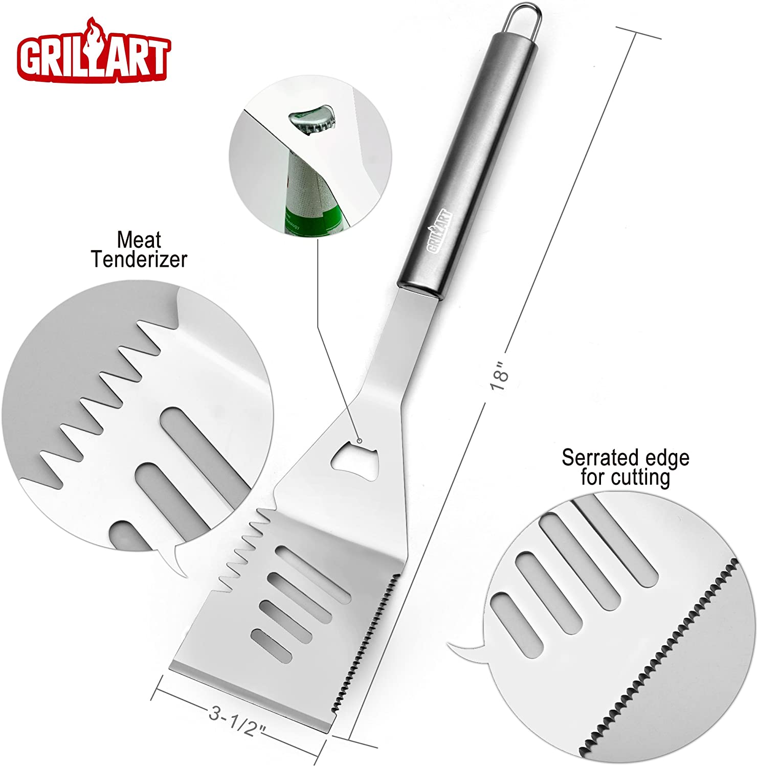 GRILLART Heavy Duty BBQ Grill Tools Set, Best Grilling Gifts for