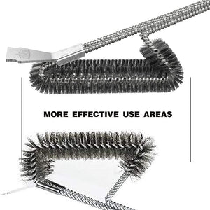 Barbecue Grill Brush, Bristle Free, 100% Rust Resistant Stainless Stee