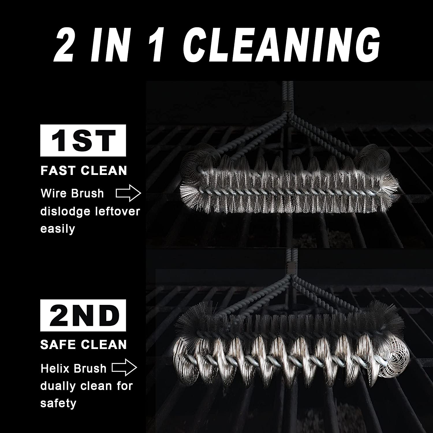 GRILLART Grill Brush and Scraper,18 Inch BBQ Grill Cleaning Brush Kit, Safe  Wire Scrubber, Universal Fit BBQ Cleaner Accessories for All Grates