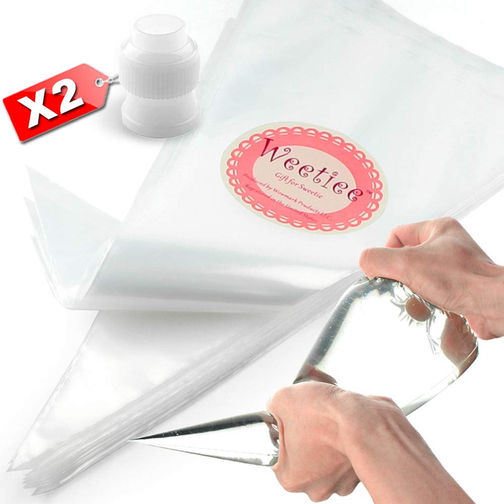 2pcs Reusable Silicone TPU Piping Bag Icing Piping Cream Pastry Bag Cake  DIY Decorating Tool - Walmart.com