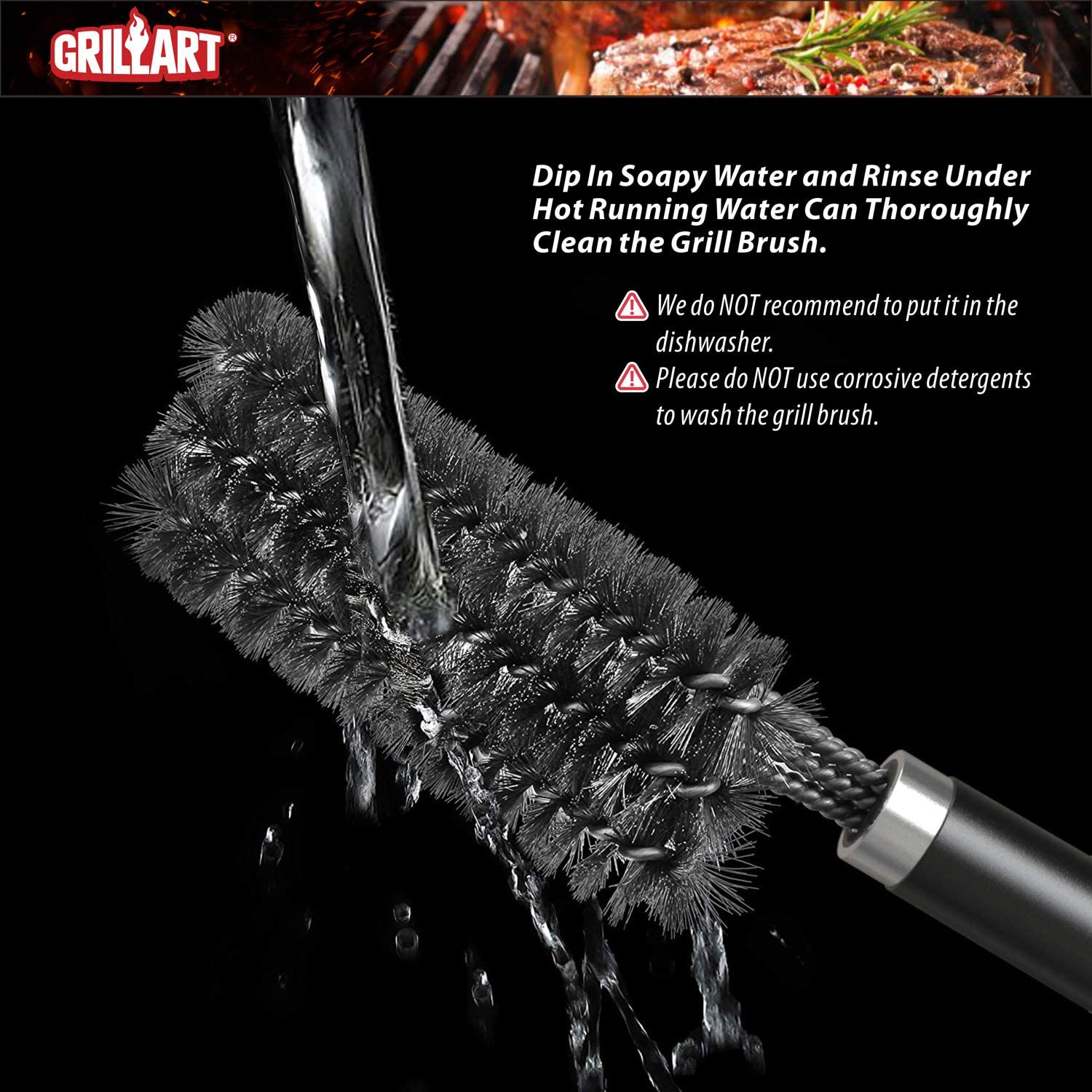 GRILLART Grill Brush and Scraper - Extra Strong BBQ Cleaner
