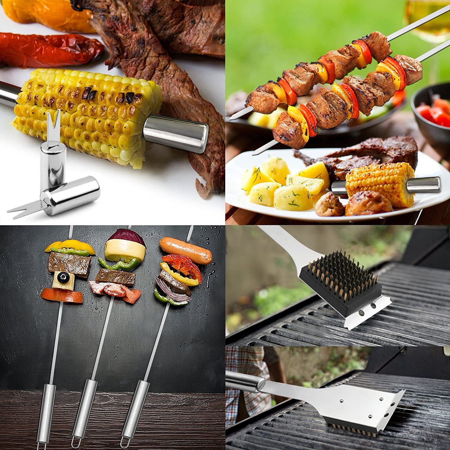 GRILLART Grill Tools Grill Utensils Set - 3PCS BBQ Tools, Stainless  Barbeque Grill Accessories - Spatula/Tongs/Fork, with Insulated Glove,  Ideal BBQ