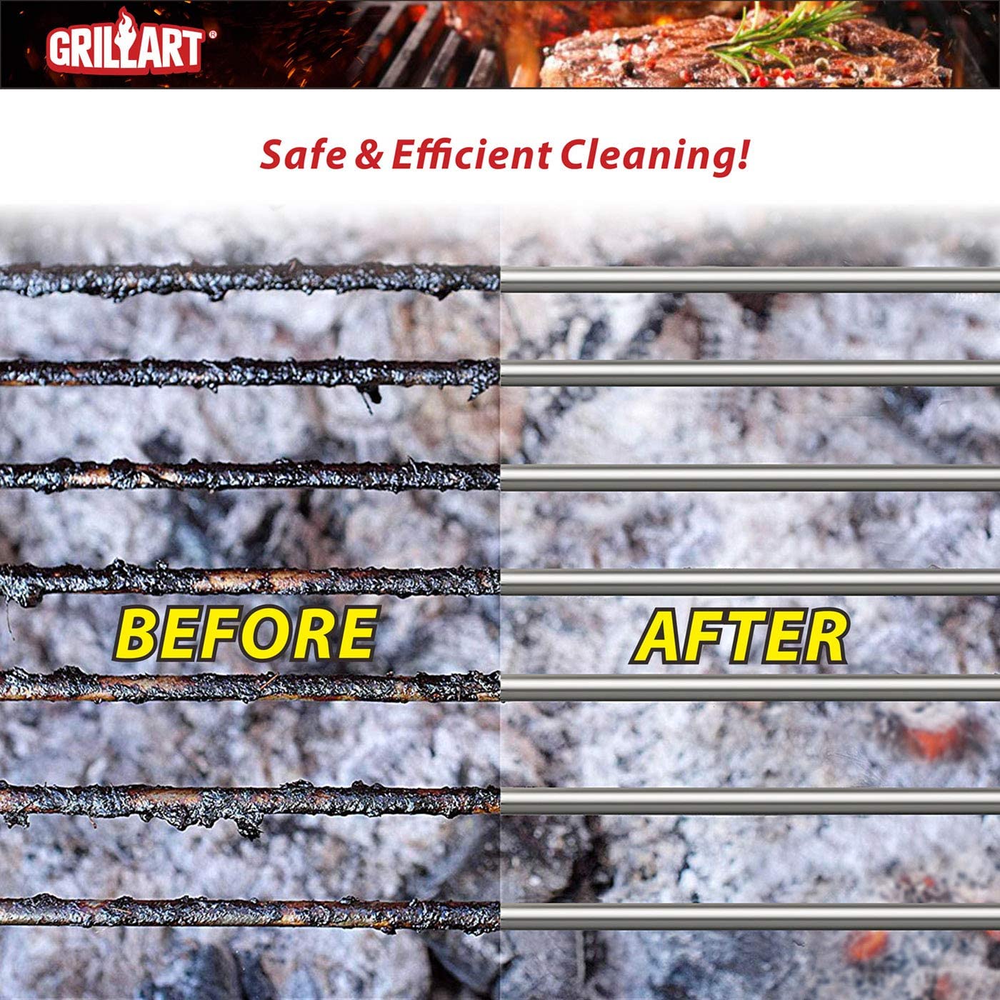 GRILLART BBQ Grill Cleaning Brush & Scraper